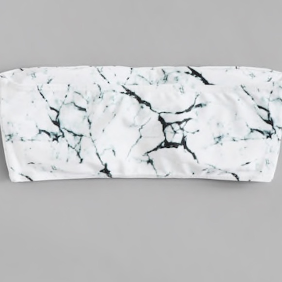 🆕 Marble Print Beach Bandeau Top - Picture 3 of 5